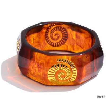Brazalete Maxi Ámbar con Detalles Marinos