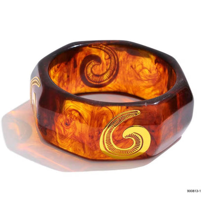 Brazalete Maxi Ámbar con Detalles Marinos