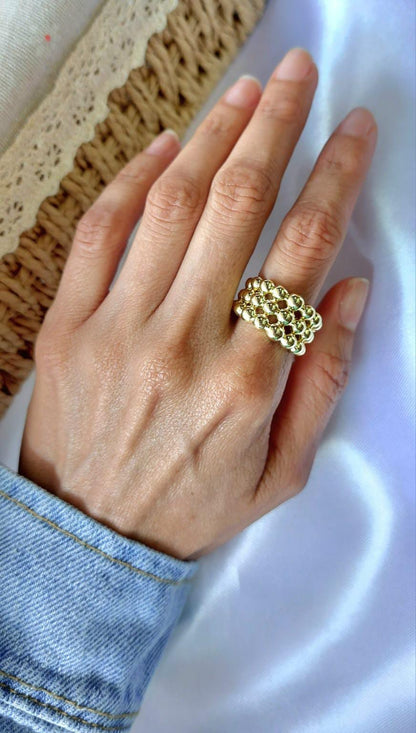Anillos ajustables en baño de oro 18 quilates atemporales