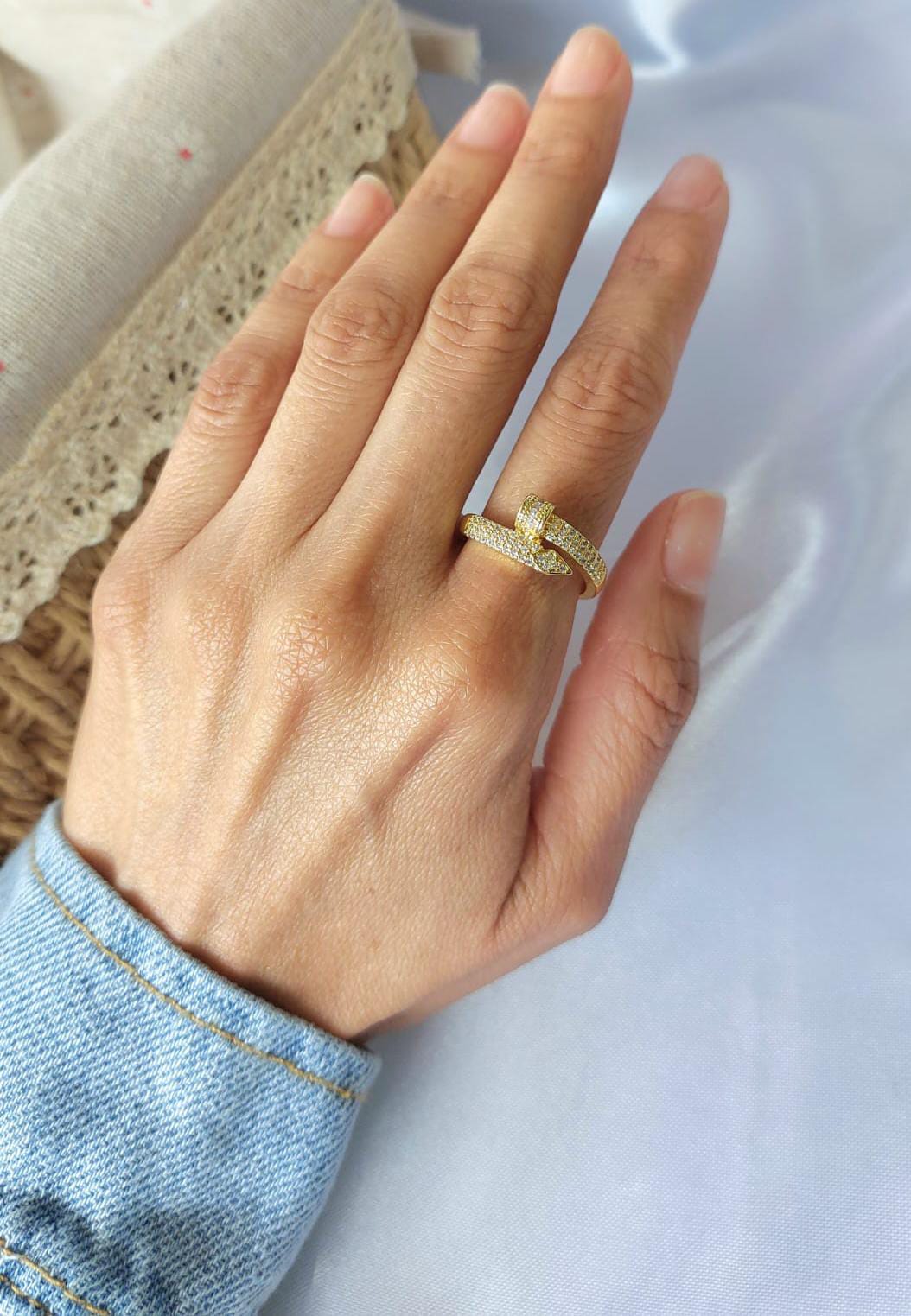 Anillos ajustables en baño de oro 18 quilates atemporales
