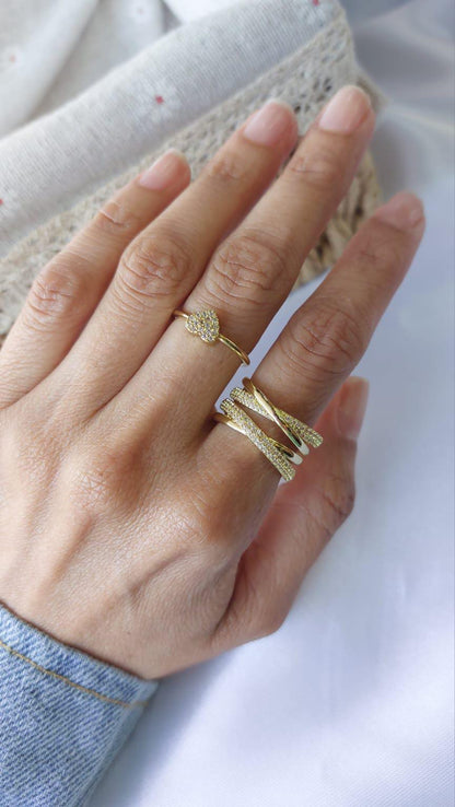 Anillos ajustables en baño de oro 18 quilates atemporales